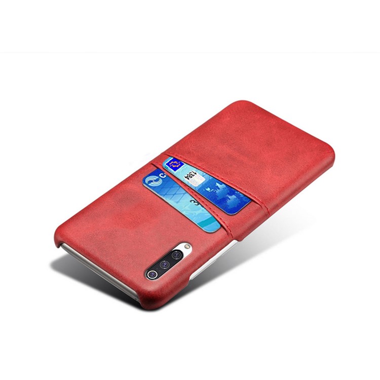 KSQ Double Card Slots PU le Cuir Revêtu de PC Xiaomi Mi CC9 / mi CC9 Meitu Edition / Mi 9 Lite - Rouge