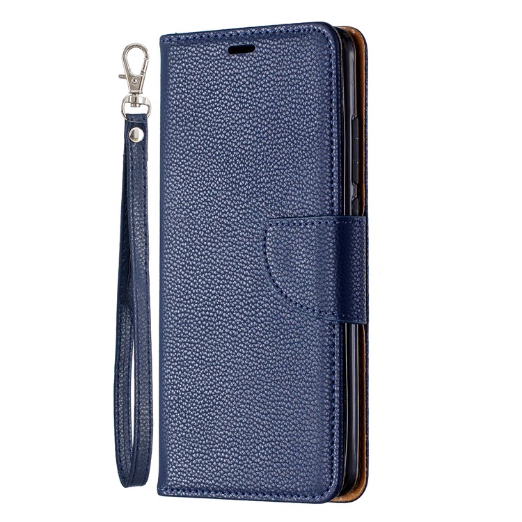 Litchi Texture Leather Wallet Stand Phone Cover with Strap for Xiaomi Redmi K20 / Mi 9T / K20 Pro / Mi 9T Pro - Dark Blue-2