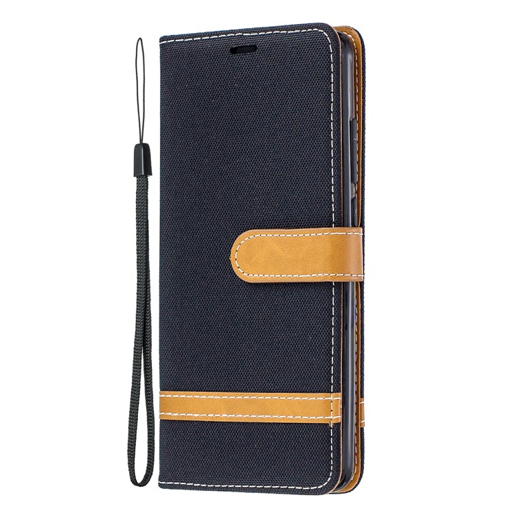 Color Splicing Jeans Cloth Skin Wallet Stand Leather Case for Xiaomi Redmi K20/Mi 9T/K20 Pro/Mi 9T Pro - Black-2