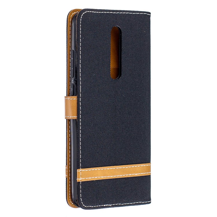Color Splicing Jeans Cloth Skin Wallet Stand Leather Case for Xiaomi Redmi K20/Mi 9T/K20 Pro/Mi 9T Pro - Black-3