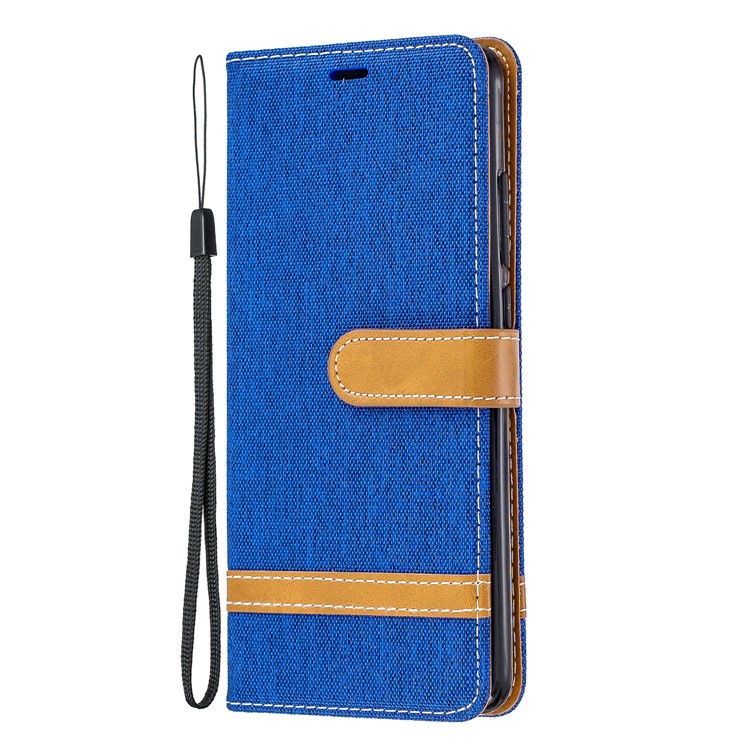 Color Splicing Jeans Cloth Skin Wallet Stand Leather Case for Xiaomi Redmi K20/Mi 9T/K20 Pro/Mi 9T Pro - Baby Blue-2