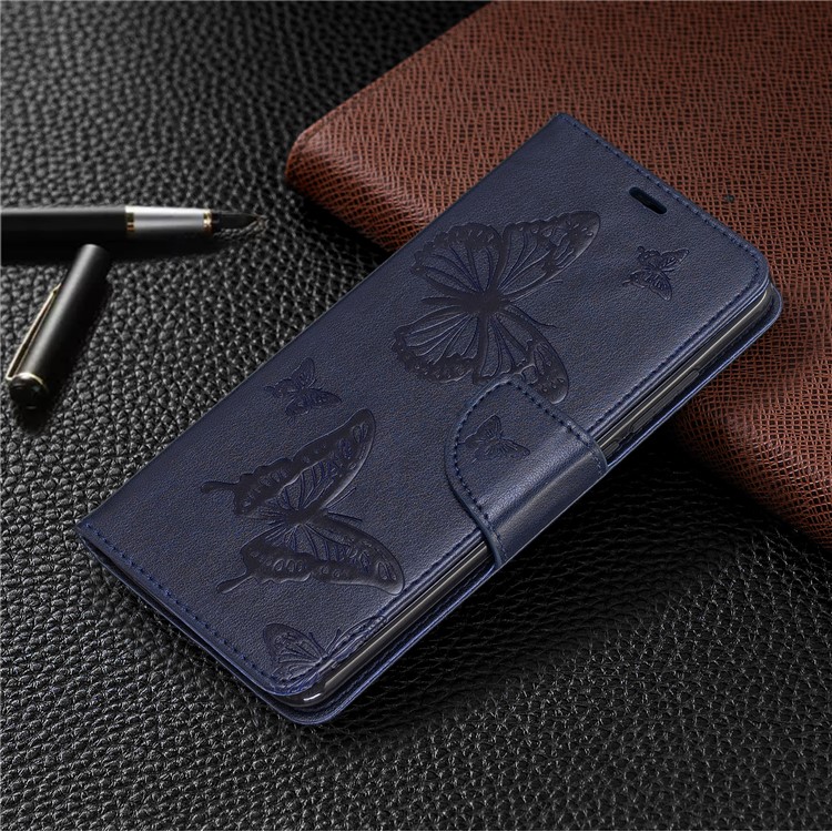 Imprint Butterfly Wallet Stand PU Leather Phone Case for Xiaomi Redmi K20 / K20 Pro / Mi 9T / Mi 9T Pro - Blue-7