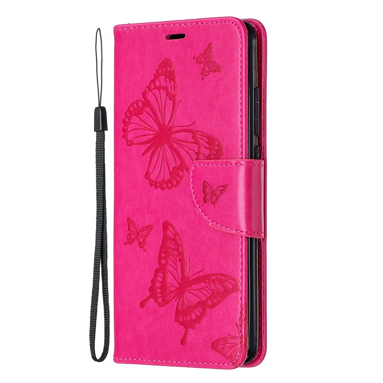 Imprint Butterfly Wallet Stand PU Leather Phone Case for Xiaomi Redmi K20 / K20 Pro / Mi 9T / Mi 9T Pro - Rose-2