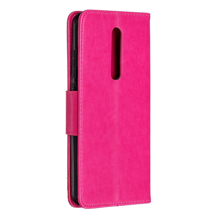 Imprint Butterfly Wallet Stand PU Leather Phone Case for Xiaomi Redmi K20 / K20 Pro / Mi 9T / Mi 9T Pro - Rose-3