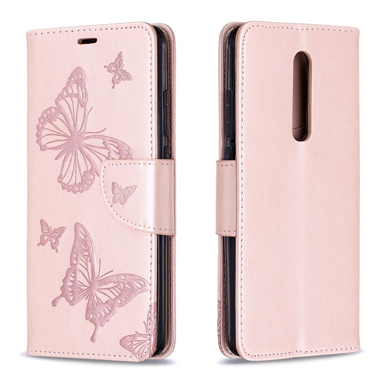 Impressão Carteira Suporte Da Carteira De Couro Pu Phone Case Para Xiaomi Redmi K20 / K20 Pro / Mi 9T / Mi 9T Pro - Rosa Ouro-4