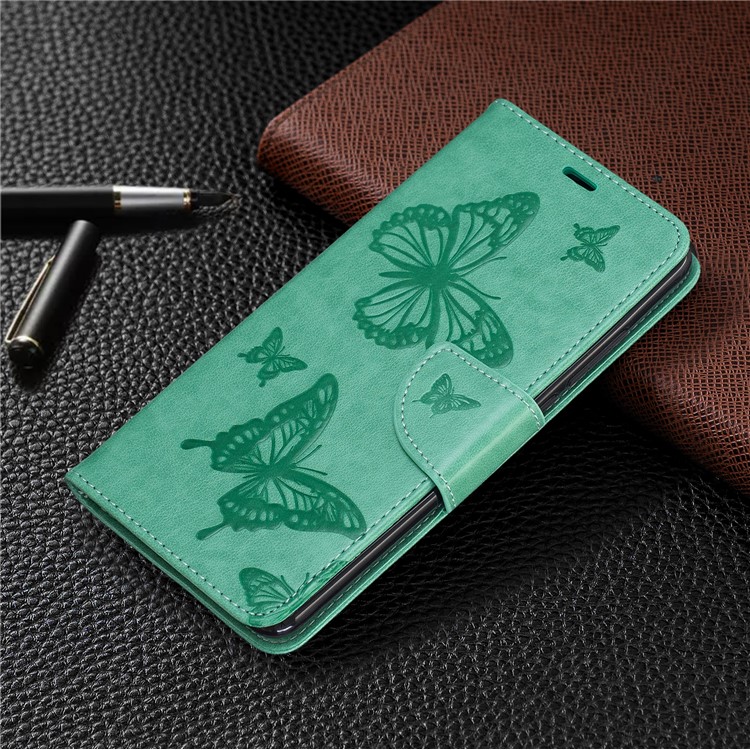Imprint Butterfly Wallet Stand PU Leather Phone Case for Xiaomi Redmi K20 / K20 Pro / Mi 9T / Mi 9T Pro - Green-7