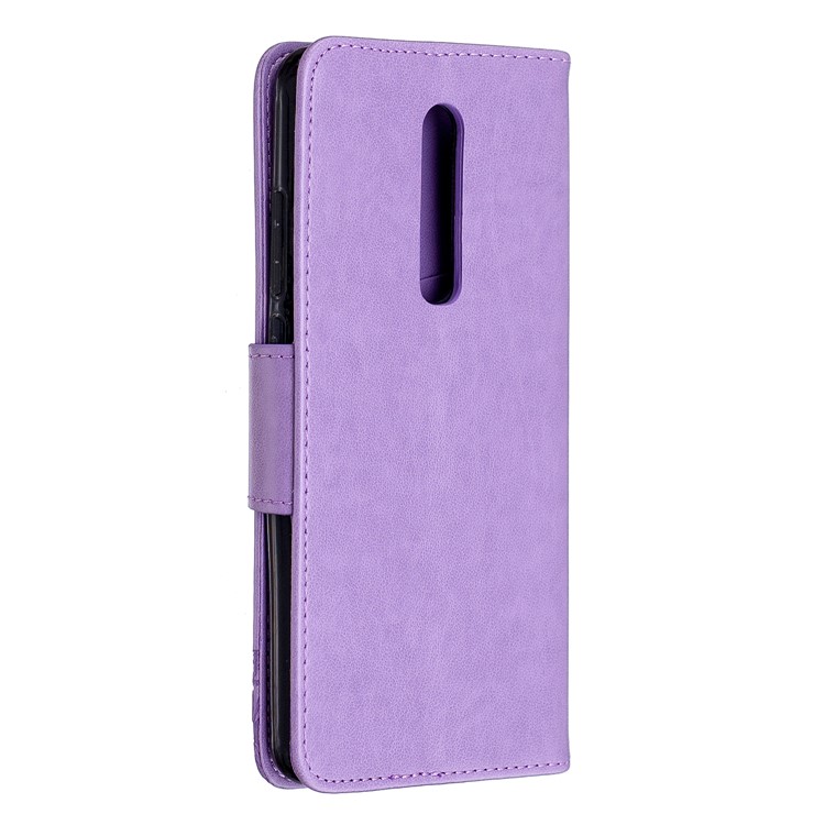 Imprint Butterfly Wallet Stand PU Leather Phone Case for Xiaomi Redmi K20 / K20 Pro / Mi 9T / Mi 9T Pro - Purple-3
