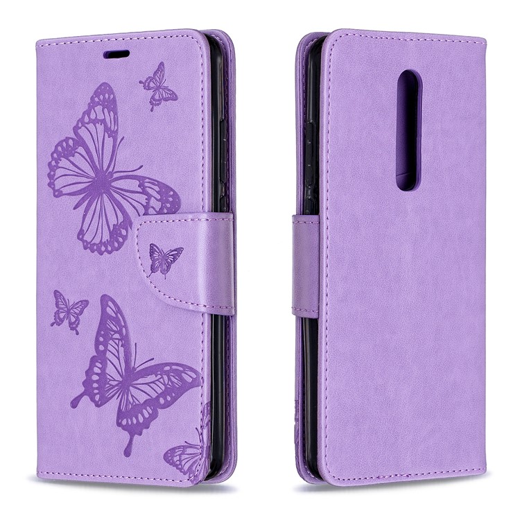 Imprint Butterfly Wallet Stand PU Leather Phone Case for Xiaomi Redmi K20 / K20 Pro / Mi 9T / Mi 9T Pro - Purple-4