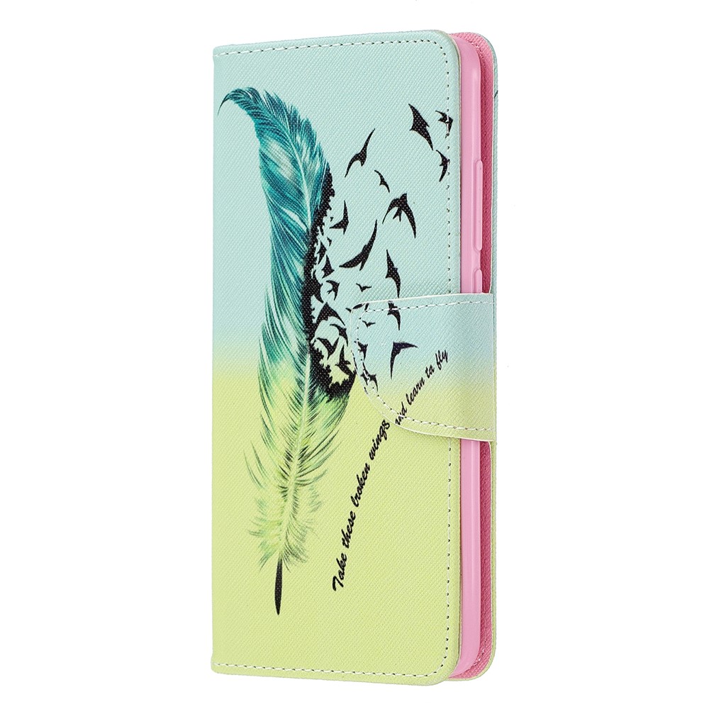 Pattern Printing Leather Wallet Case for Xiaomi Redmi K20 / Mi 9T / Redmi K20 Pro / Mi 9T Pro - Feather Pattern-2