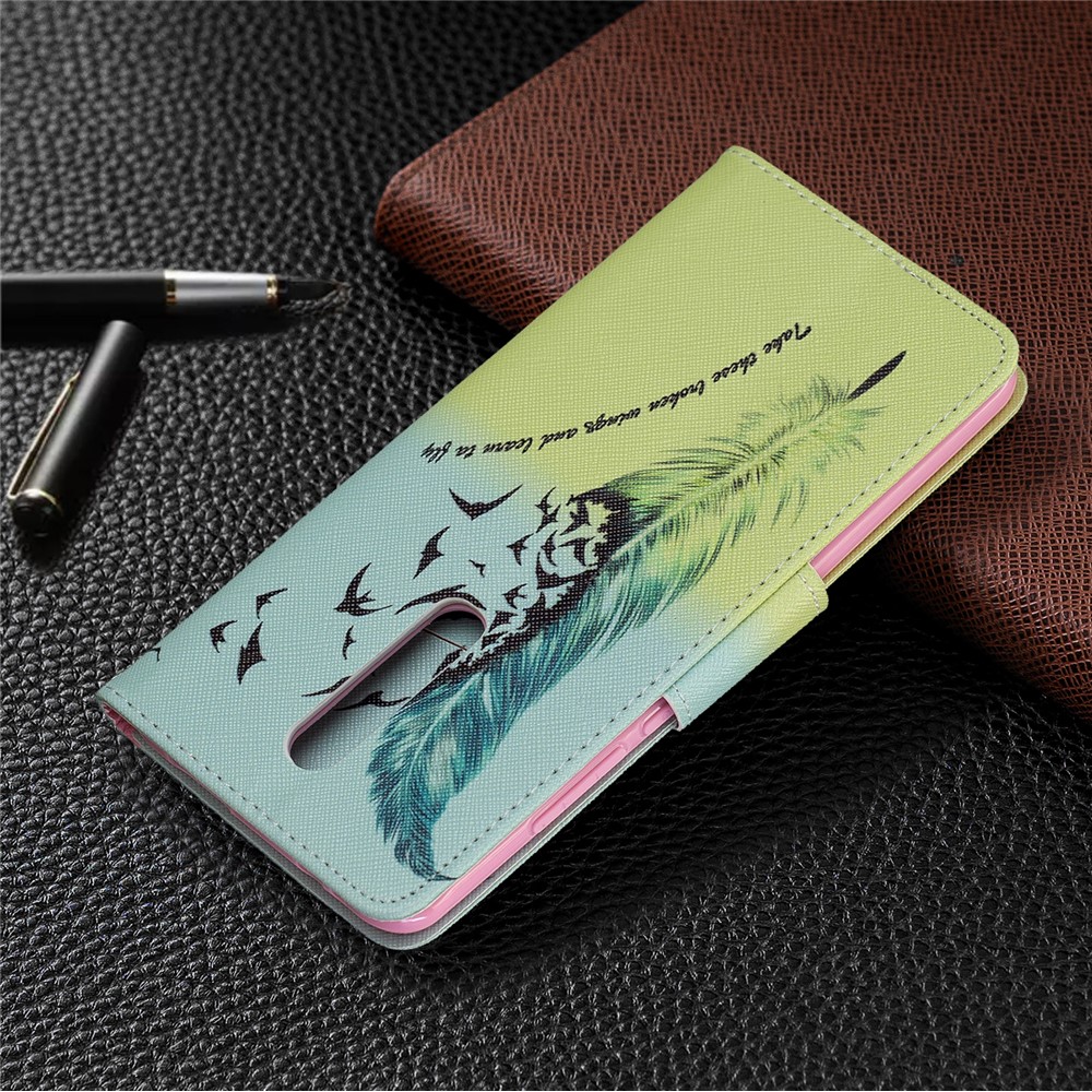 Pattern Printing Leather Wallet Case for Xiaomi Redmi K20 / Mi 9T / Redmi K20 Pro / Mi 9T Pro - Feather Pattern-8