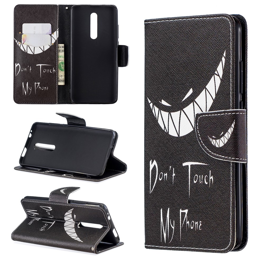 Pattern Printing Leather Wallet Case for Xiaomi Redmi K20 / Mi 9T / Redmi K20 Pro / Mi 9T Pro - Do not Touch My Phone-1