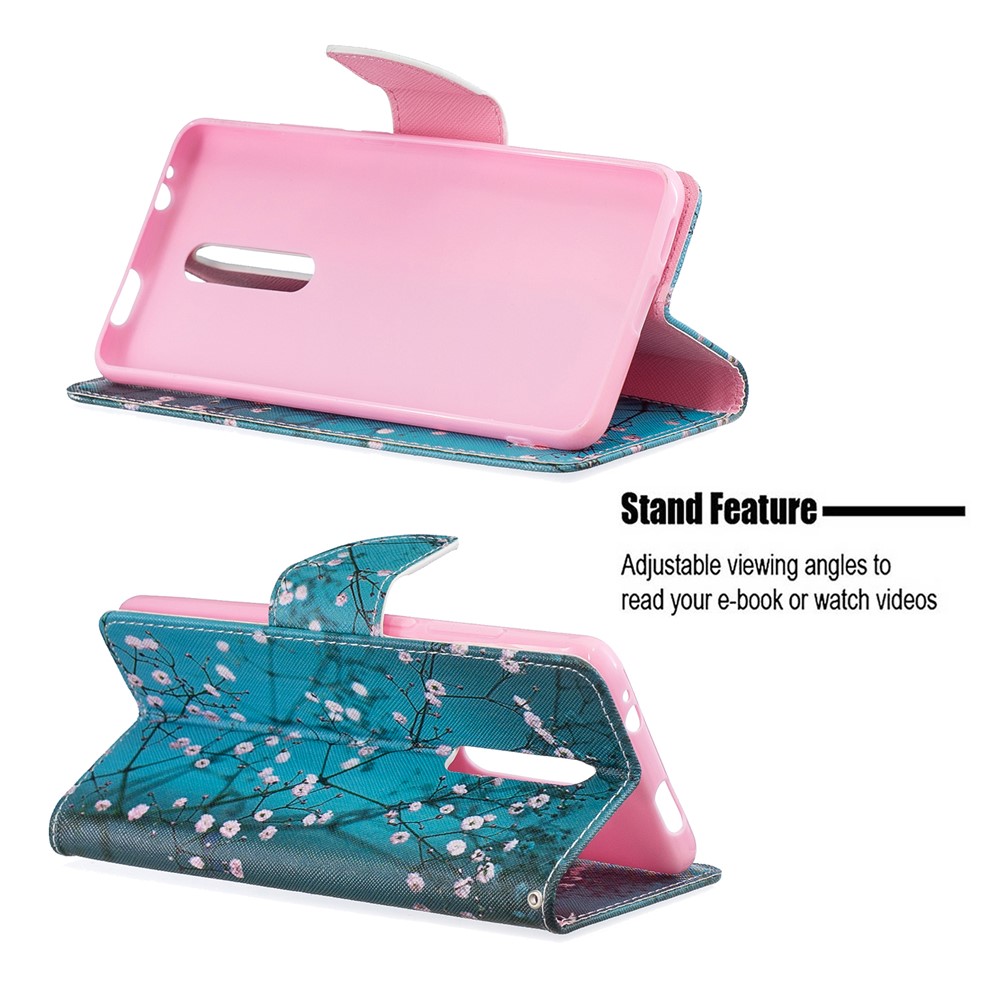 Pattern Printing Leather Wallet Case for Xiaomi Redmi K20 / Mi 9T / Redmi K20 Pro / Mi 9T Pro - Tree with Flowers-5
