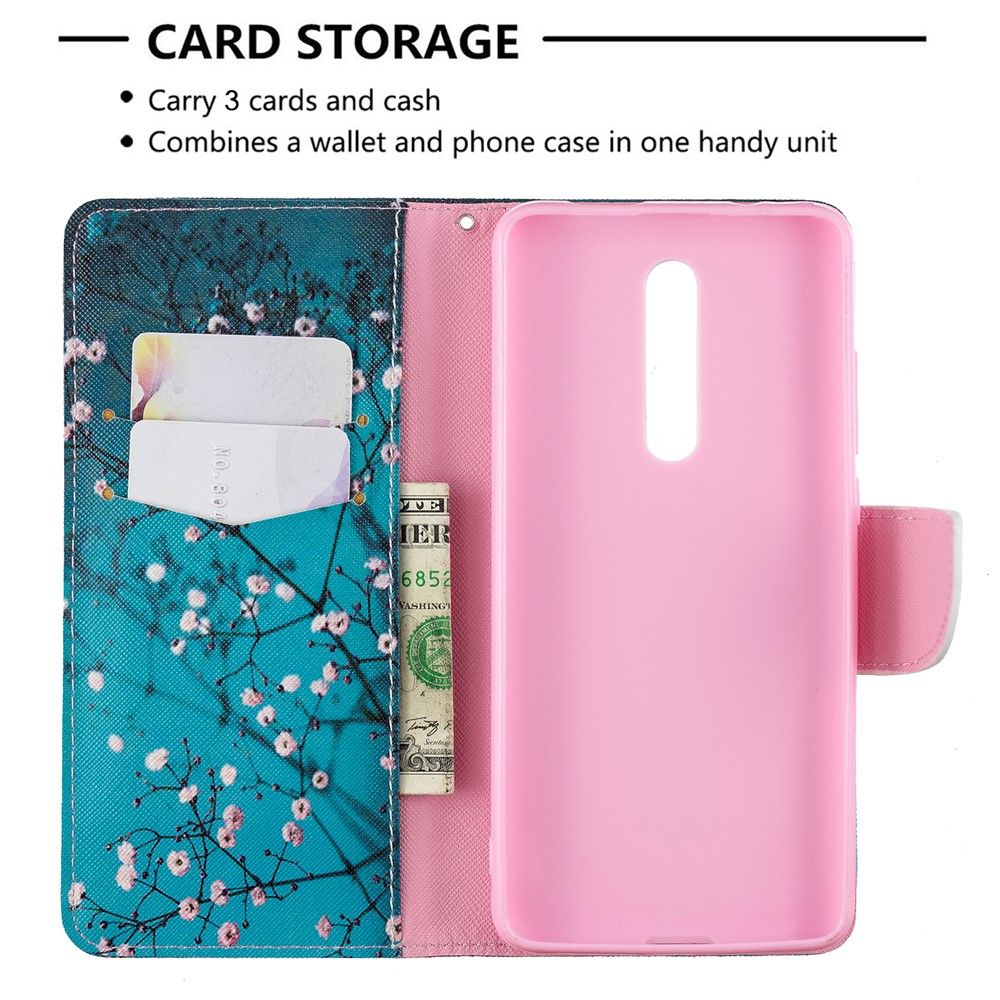 Pattern Printing Leather Wallet Case for Xiaomi Redmi K20 / Mi 9T / Redmi K20 Pro / Mi 9T Pro - Tree with Flowers-6