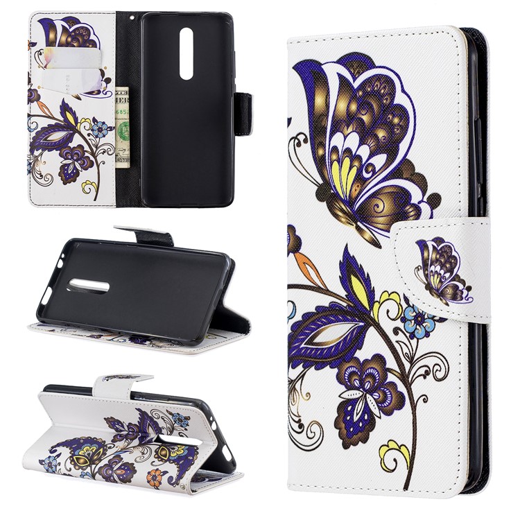 Pattern Printing Wallet Stand Flip Leather Protective Case for Xiaomi Redmi K20/Mi 9T/K20 Pro/Mi 9T Pro - Butterflies and Flowers-1