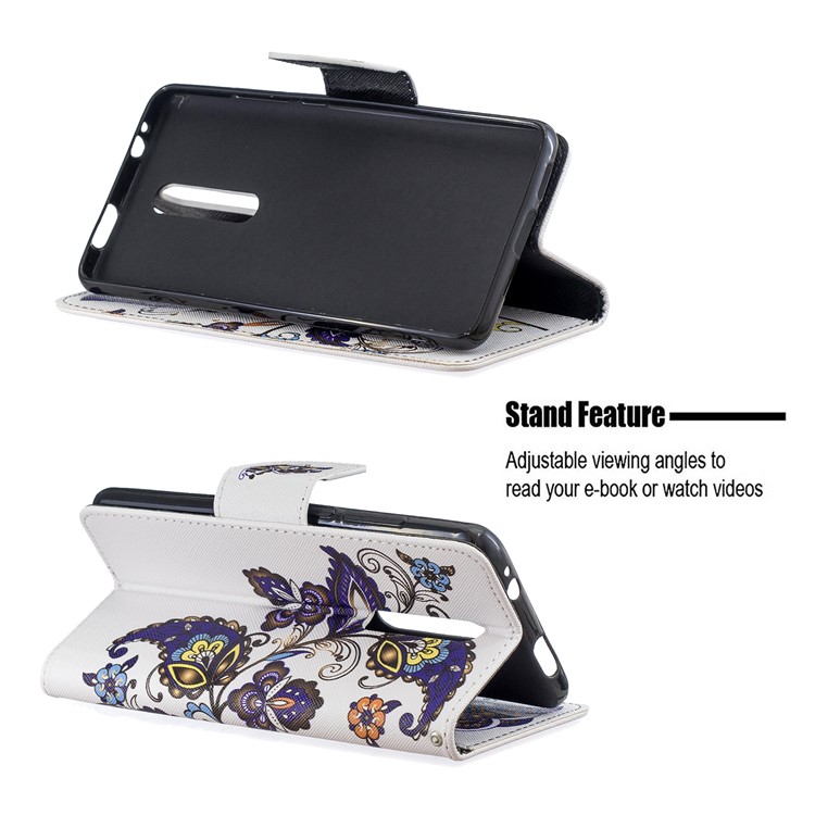Pattern Printing Wallet Stand Flip Leather Protective Case for Xiaomi Redmi K20/Mi 9T/K20 Pro/Mi 9T Pro - Butterflies and Flowers-5