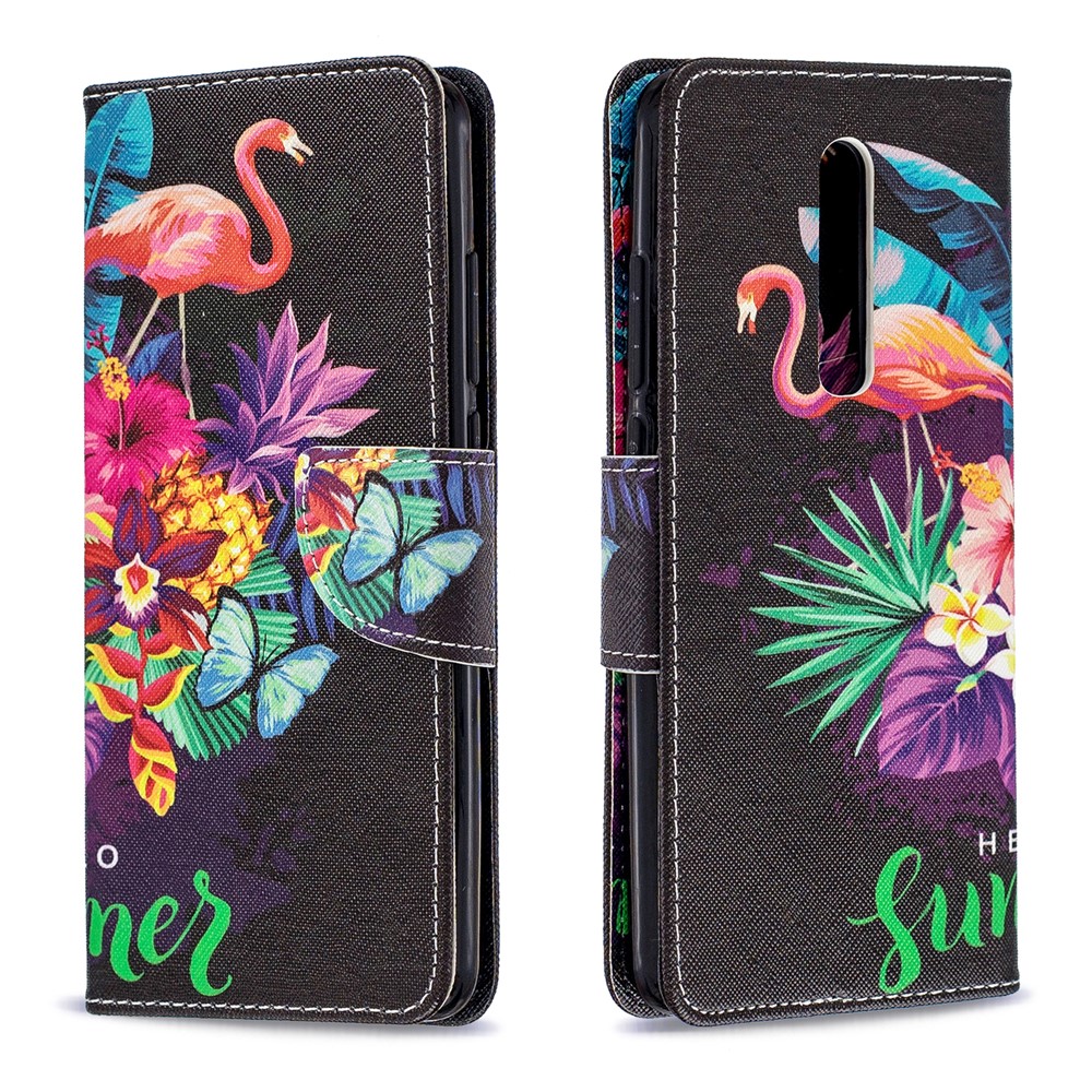 Pattern Printing Wallet Stand Flip Leather Protective Case for Xiaomi Redmi K20/Mi 9T/K20 Pro/Mi 9T Pro - Flamingos and Flowers-4