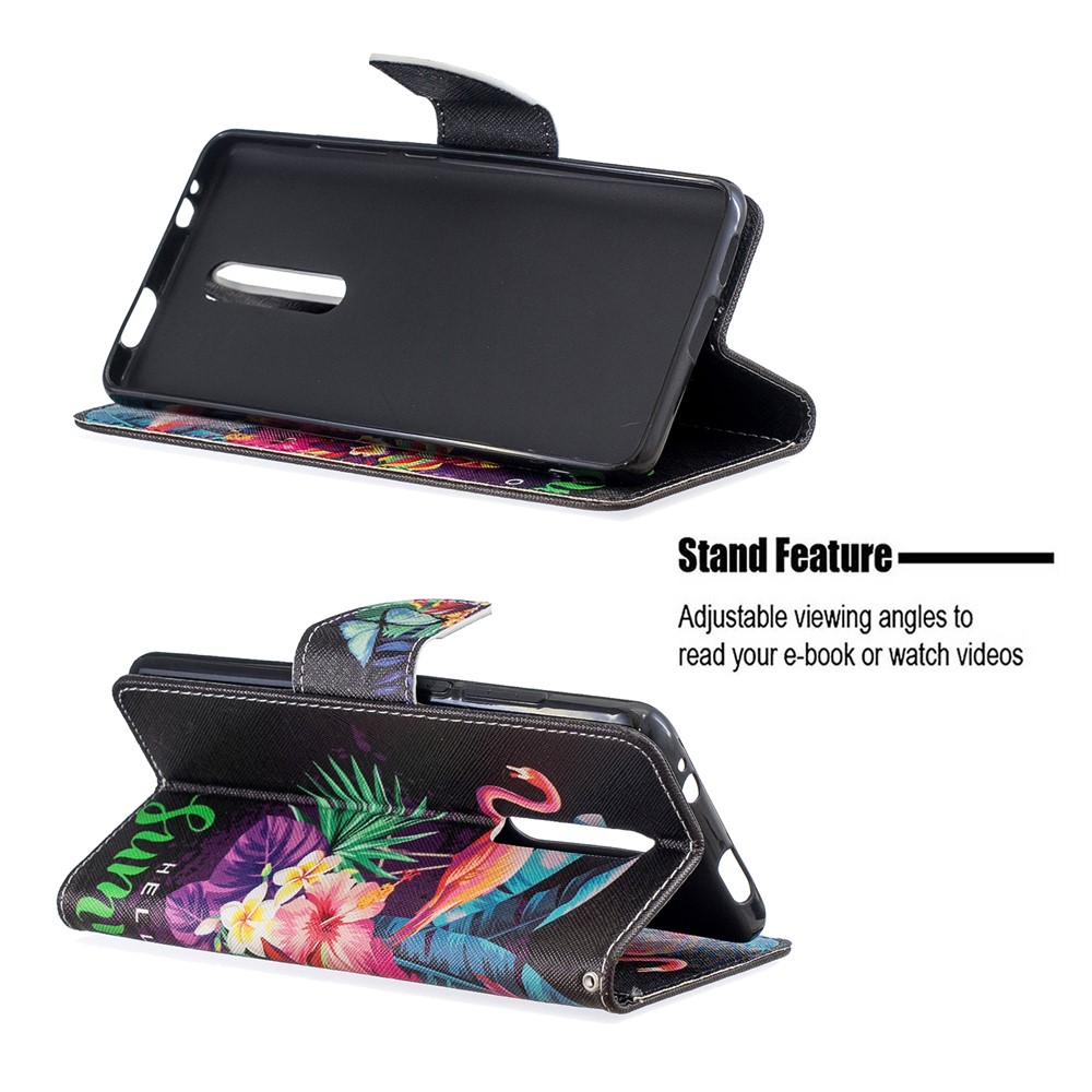 Pattern Printing Wallet Stand Flip Leather Protective Case for Xiaomi Redmi K20/Mi 9T/K20 Pro/Mi 9T Pro - Flamingos and Flowers-5