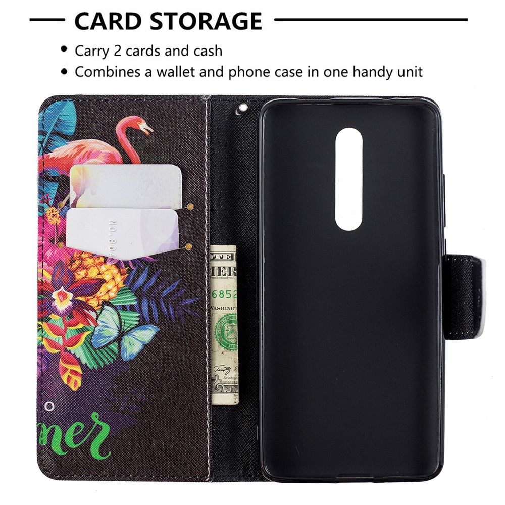 Pattern Printing Wallet Stand Flip Leather Protective Case for Xiaomi Redmi K20/Mi 9T/K20 Pro/Mi 9T Pro - Flamingos and Flowers-6