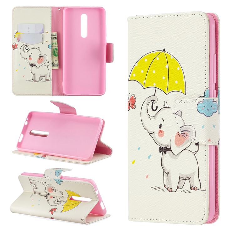 Pattern Printing Wallet Stand Flip Leather Protective Case for Xiaomi Redmi K20/Mi 9T/K20 Pro/Mi 9T Pro - Elephant and Umbrella-1