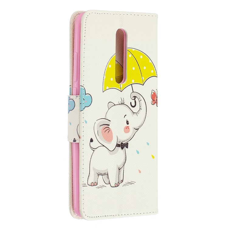 Pattern Printing Wallet Stand Flip Leather Protective Case for Xiaomi Redmi K20/Mi 9T/K20 Pro/Mi 9T Pro - Elephant and Umbrella-3