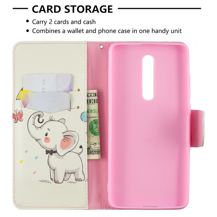 Pattern Printing Wallet Stand Flip Leather Protective Case for Xiaomi Redmi K20/Mi 9T/K20 Pro/Mi 9T Pro - Elephant and Umbrella-6