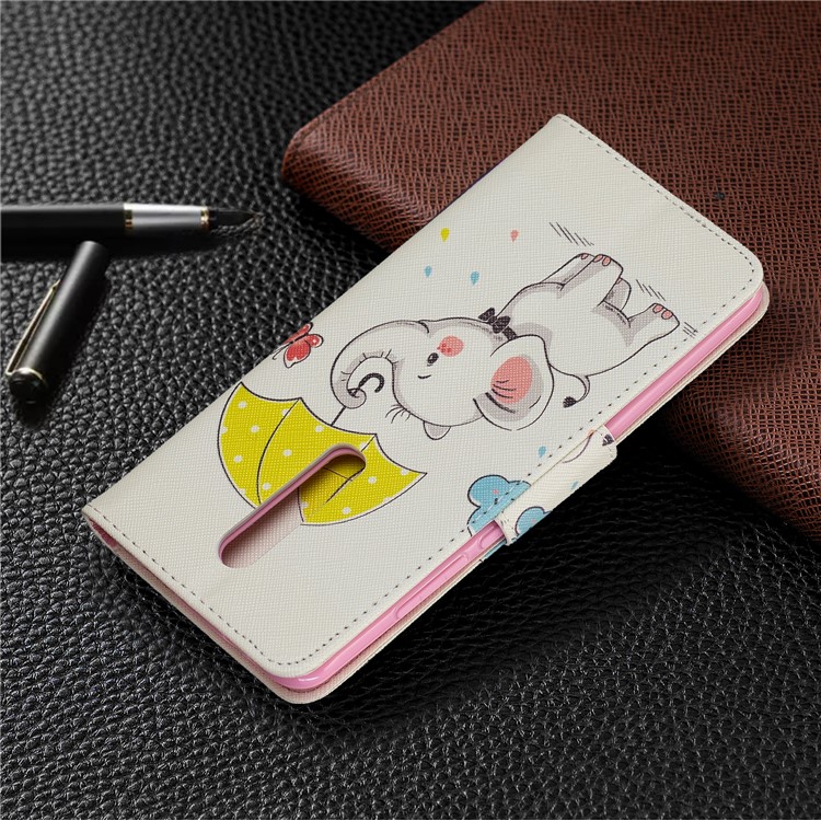 Pattern Printing Wallet Stand Flip Leather Protective Case for Xiaomi Redmi K20/Mi 9T/K20 Pro/Mi 9T Pro - Elephant and Umbrella-8