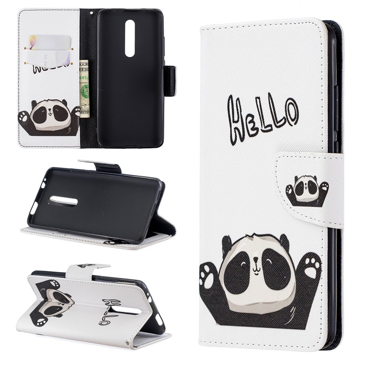 Pattern Printing Wallet Stand Flip Leather Protective Case for Xiaomi Redmi K20/Mi 9T/K20 Pro/Mi 9T Pro - Hello Panda-1