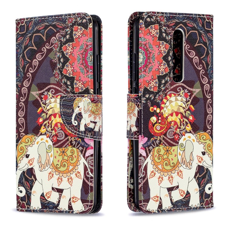 Pattern Printing Wallet Stand Flip Leather Protective Case for Xiaomi Redmi K20/Mi 9T/K20 Pro/Mi 9T Pro - Elephant and Malanda Flower-4