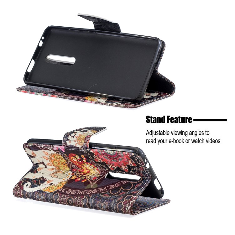 Pattern Printing Wallet Stand Flip Leather Protective Case for Xiaomi Redmi K20/Mi 9T/K20 Pro/Mi 9T Pro - Elephant and Malanda Flower-5
