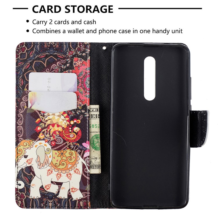 Pattern Printing Wallet Stand Flip Leather Protective Case for Xiaomi Redmi K20/Mi 9T/K20 Pro/Mi 9T Pro - Elephant and Malanda Flower-6