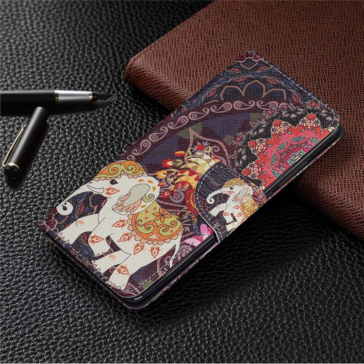 Pattern Printing Wallet Stand Flip Leather Protective Case for Xiaomi Redmi K20/Mi 9T/K20 Pro/Mi 9T Pro - Elephant and Malanda Flower-7