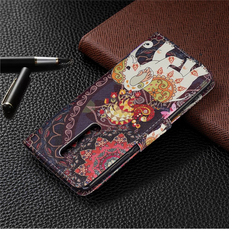 Pattern Printing Wallet Stand Flip Leather Protective Case for Xiaomi Redmi K20/Mi 9T/K20 Pro/Mi 9T Pro - Elephant and Malanda Flower-8