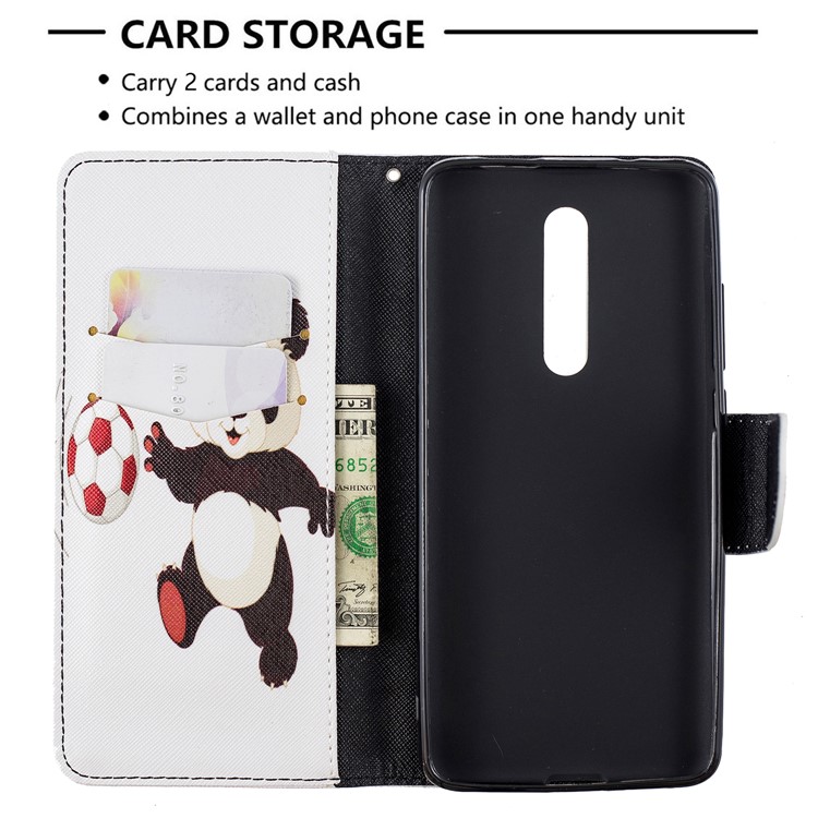 Pattern Printing Wallet Stand Flip Leather Protective Case for Xiaomi Redmi K20/Mi 9T/K20 Pro/Mi 9T Pro - Panda Playing Football-6