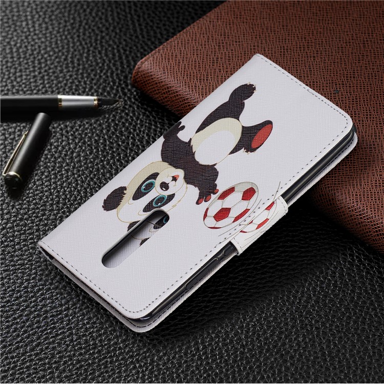 Pattern Printing Wallet Stand Flip Leather Protective Case for Xiaomi Redmi K20/Mi 9T/K20 Pro/Mi 9T Pro - Panda Playing Football-8