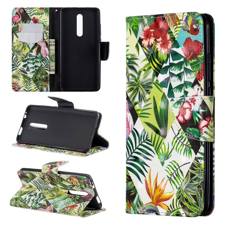 Pattern Printing Light Spot Decor Leather Wallet Case for Xiaomi Redmi K20 / Mi 9T / Redmi K20 Pro / Mi 9T Pro - Leaves-1
