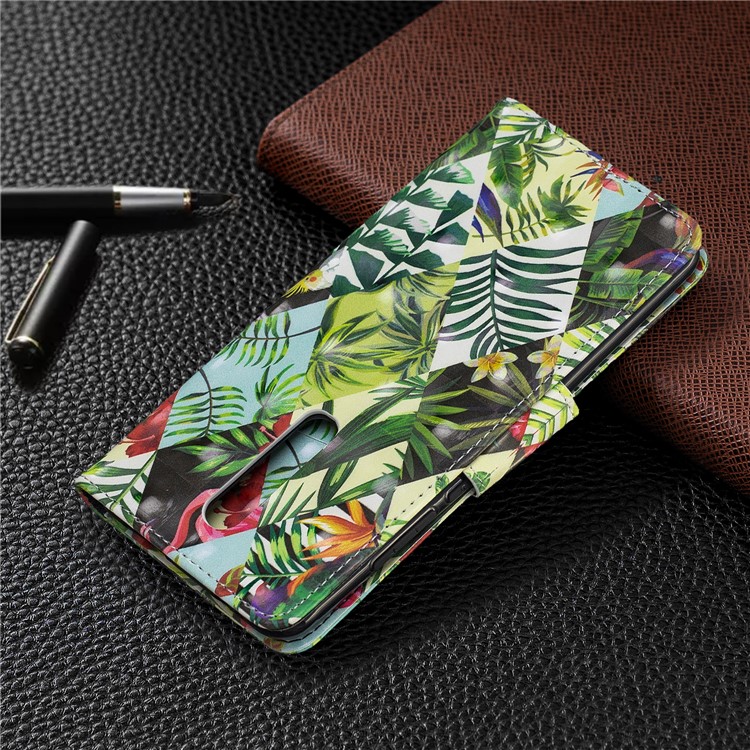 Pattern Printing Light Spot Decor Leather Wallet Case for Xiaomi Redmi K20 / Mi 9T / Redmi K20 Pro / Mi 9T Pro - Leaves-8