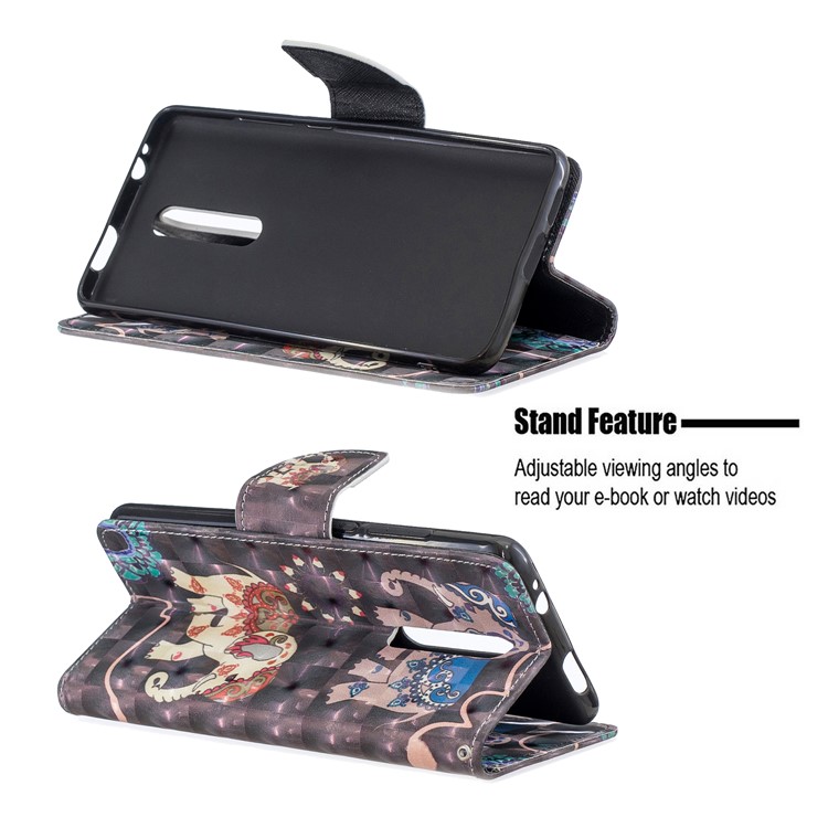 Pattern Printing Light Spot Decor Leather Wallet Case for Xiaomi Redmi K20 / Mi 9T / Redmi K20 Pro / Mi 9T Pro - Elephant-5