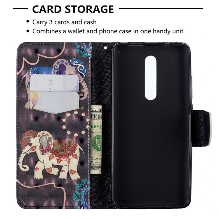 Pattern Printing Light Spot Decor Leather Wallet Case for Xiaomi Redmi K20 / Mi 9T / Redmi K20 Pro / Mi 9T Pro - Elephant-6
