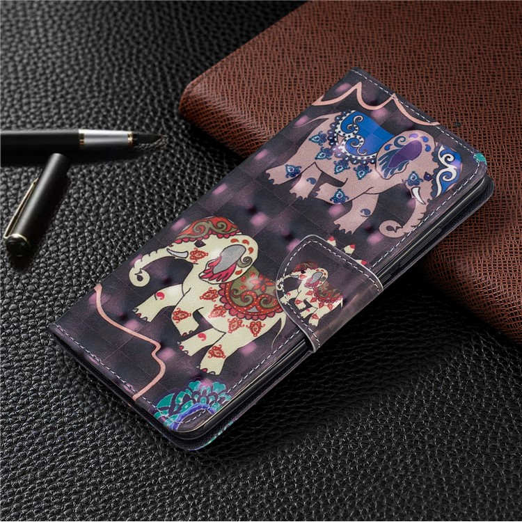 Pattern Printing Light Spot Decor Leather Wallet Case for Xiaomi Redmi K20 / Mi 9T / Redmi K20 Pro / Mi 9T Pro - Elephant-7