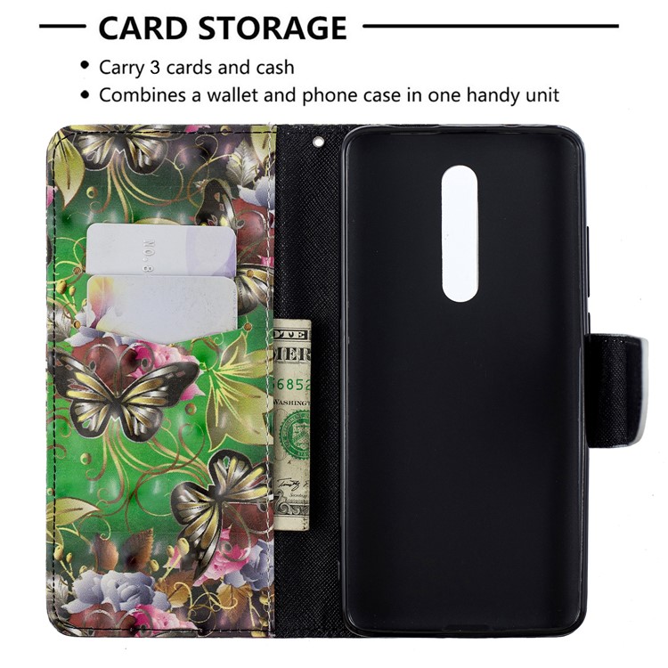 Pattern Printing Light Spot Decor Leather Wallet Case for Xiaomi Redmi K20 / Mi 9T / Redmi K20 Pro / Mi 9T Pro - Gold Butterfly-6
