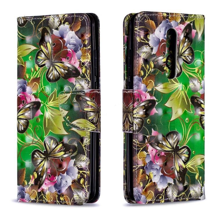 Pattern Printing Light Spot Decor Leather Wallet Case for Xiaomi Redmi K20 / Mi 9T / Redmi K20 Pro / Mi 9T Pro - Gold Butterfly-12