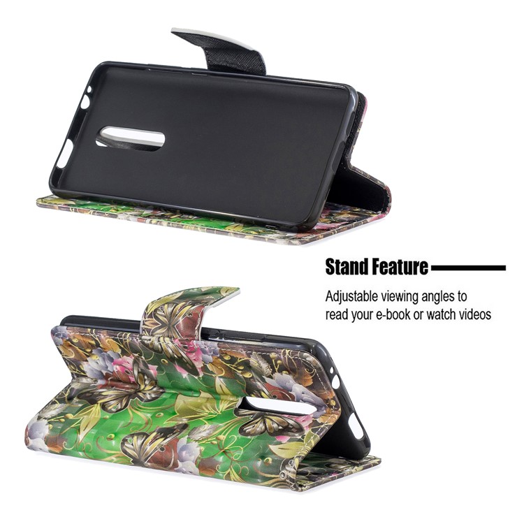 Pattern Printing Light Spot Decor Leather Wallet Case for Xiaomi Redmi K20 / Mi 9T / Redmi K20 Pro / Mi 9T Pro - Gold Butterfly-13