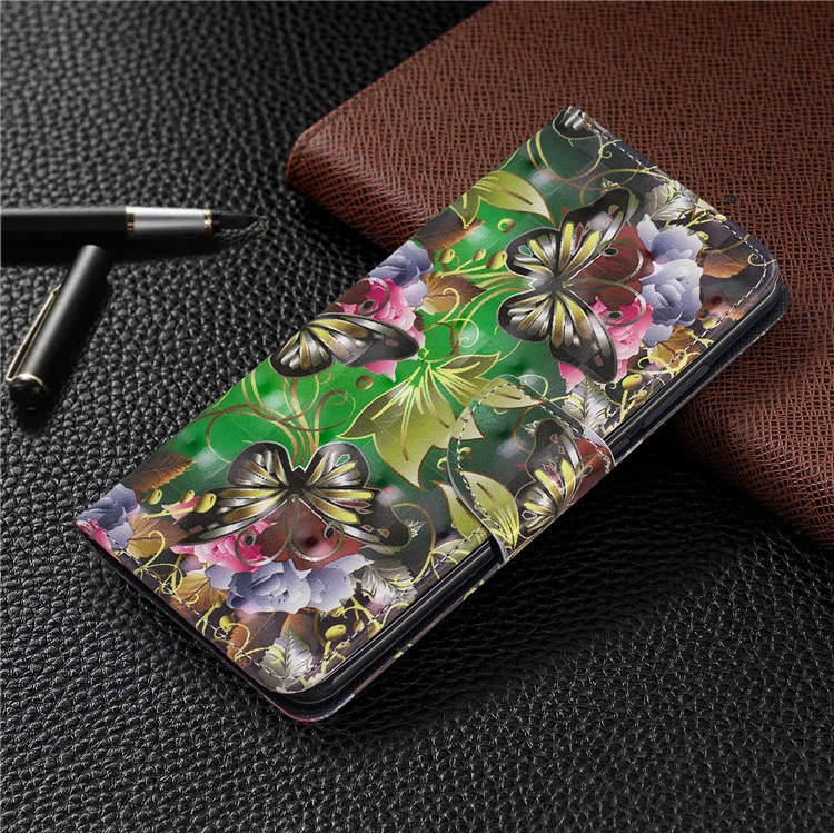Pattern Printing Light Spot Decor Leather Wallet Case for Xiaomi Redmi K20 / Mi 9T / Redmi K20 Pro / Mi 9T Pro - Gold Butterfly-15