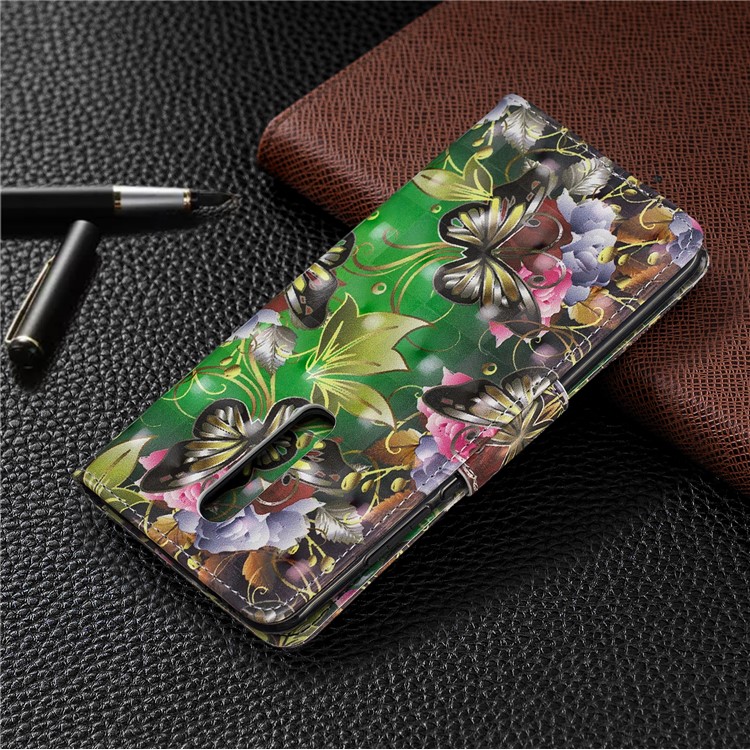 Pattern Printing Light Spot Decor Leather Wallet Case for Xiaomi Redmi K20 / Mi 9T / Redmi K20 Pro / Mi 9T Pro - Gold Butterfly-16