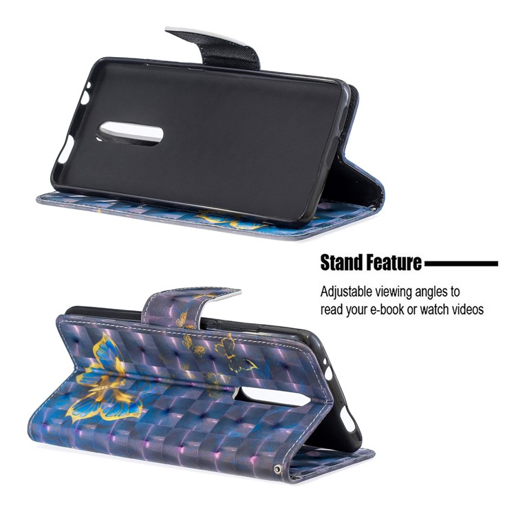 Pattern Printing Light Spot Decor Leather Wallet Case for Xiaomi Redmi K20 / Mi 9T / Redmi K20 Pro / Mi 9T Pro - Blue Butterfly-5