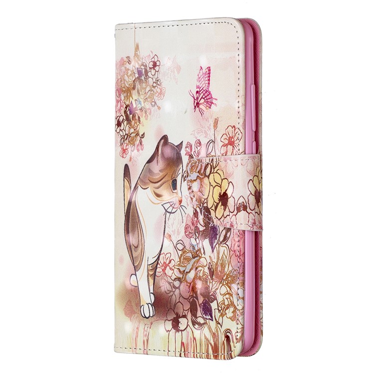 Pattern Printing Light Spot Decor Leather Wallet Case for Xiaomi Redmi K20 / Mi 9T / Redmi K20 Pro / Mi 9T Pro - Cat and Flowers-2