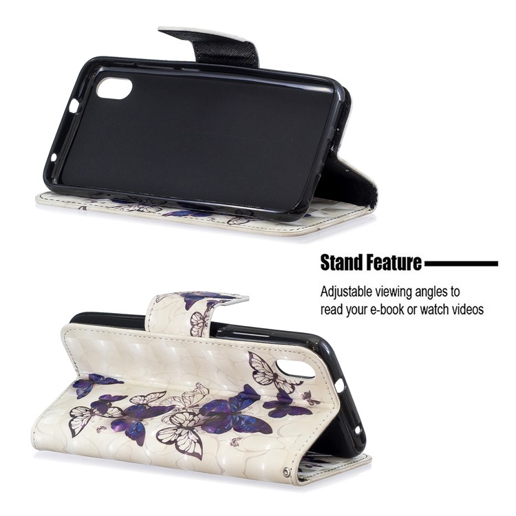 Pattern Printing Light Spot Decor Leather Wallet Stand Case for Xiaomi Redmi 7A - Beautiful Butterfly-5