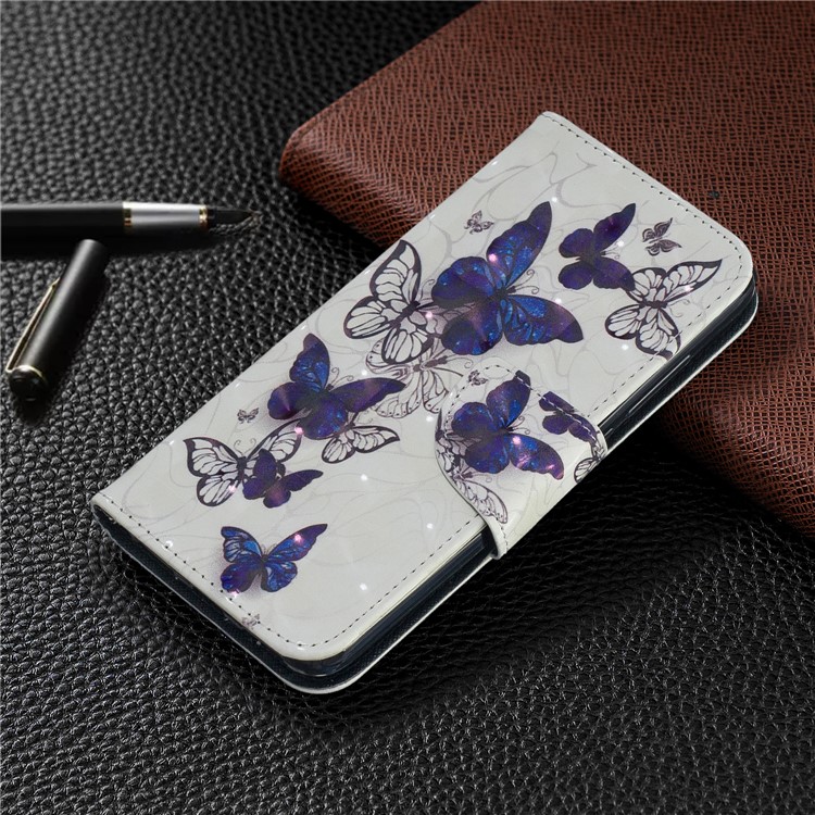Pattern Printing Light Spot Decor Leather Wallet Stand Case for Xiaomi Redmi 7A - Beautiful Butterfly-7