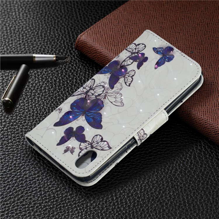 Pattern Printing Light Spot Decor Leather Wallet Stand Case for Xiaomi Redmi 7A - Beautiful Butterfly-8