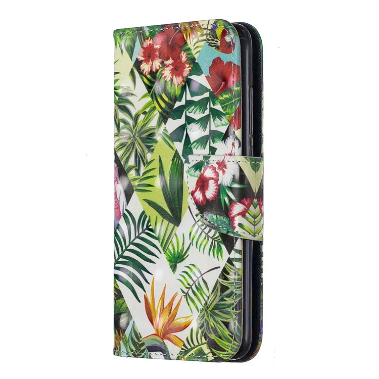 Pattern Printing Light Spot Decor Leather Wallet Stand Case for Xiaomi Redmi 7A - Leaves-2
